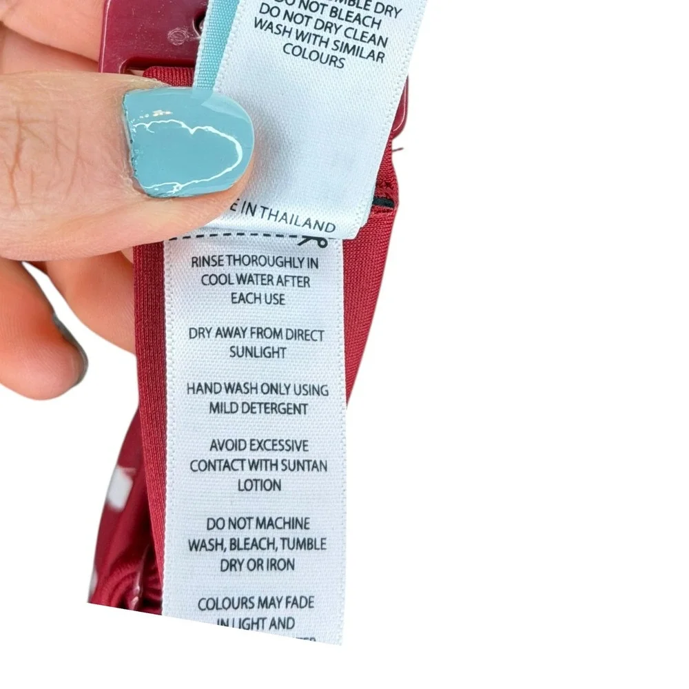 PANACHE Mila Bikini Top Women 36DD Red Polka Dot Retro Ruffle Underwire - Picture 4 of 7